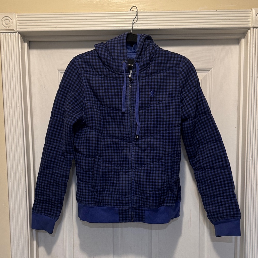 Hurley Blue and Black Plaid Jacket